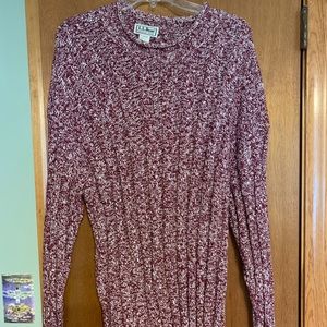 LL Bean 100% Cotton Tunic knit Sweater Red Size XL
